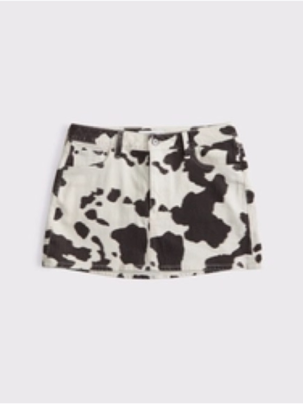 Abercrombie & Fitch Curve Love Mid Rise Denim Mini Skirt - Brown Pattern